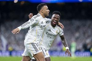 25岁零248天，维尼修斯打破姆巴佩欧冠出战80场最年轻球员纪录