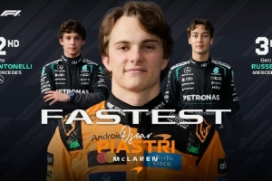 F1日本站二练:皮亚斯特里抢下头名,梅赛德斯二三位诺里斯第四
