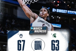 疯狂三月16进8：康涅狄格67-63险胜密歇根州立 晋级八强